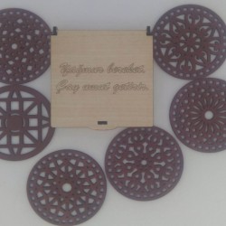 Ahşap Bardak Altlığı (6'lı)