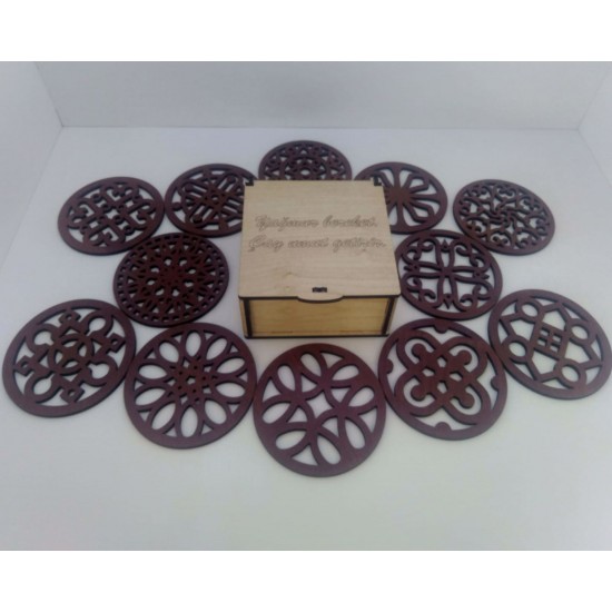 Ahşap Bardak Altlığı (12'li)