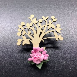 Ahşap Ağaç Magnet (Pembe)