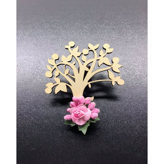 Ahşap Ağaç Magnet (Pembe)