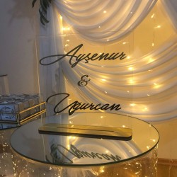 Şeffaf Pleksi Masa Süsü (İsimlik)